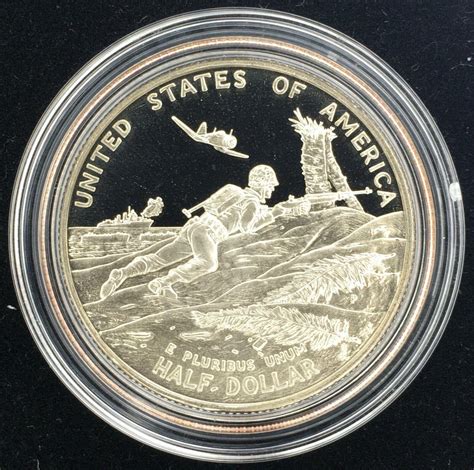 1991 1995 World War Ii 50th Anniversary 2 Coin Silver Dollar Proof Set