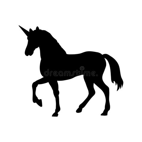 Unicorn Silhouette Mythology Symbol Fantasy Stock Vector Illustration