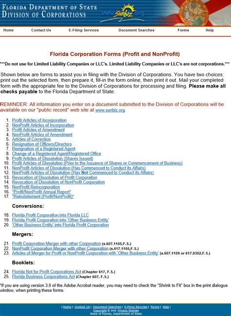 Free Florida Articles Of Incorporation Non Profit Corporation