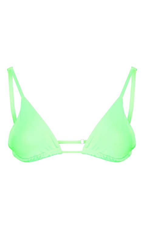 Neon Green Triangle Adjustable Bikini Top Prettylittlething