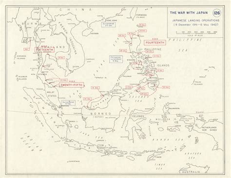 World War 2 Dec 1941 May 1942 Japanese Landings Philippines Indochina