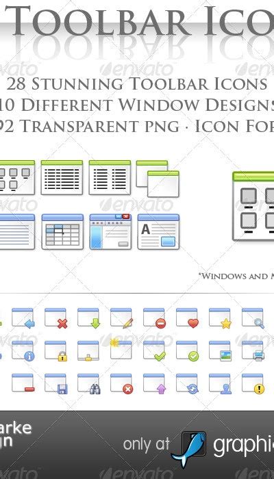 28 Toolbar Window Icons By Clarkedesign Graphicriver