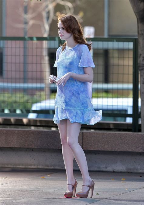 Emma Stone Shooting Commercial For Revlon In Los Angeles Hawtcelebs