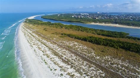 Aerial Video Footage Of Sand Dollar Island At Tigertail Beach Marco