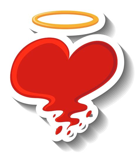 Free Vector Angel Heart In Cartoon Style