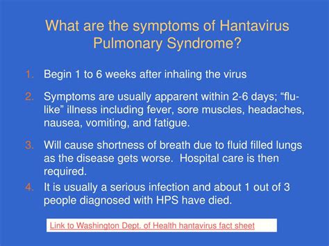 Prevention of the disease includes, above all, personal hygiene. PPT - Hantavirus Pulmonary Syndrome (HPS) and the ...