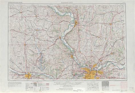 Kansas City Topographic Map Ks Mo Usgs Topo 1250000 Scale