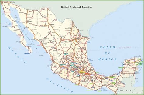 Mexico Road And Highways Map Highway Map Mexico Map Map
