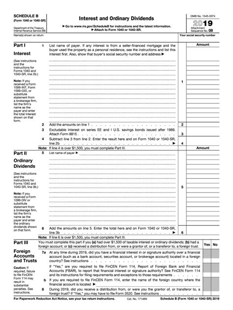 2019 Form Irs 1040 Schedule B Fill Online Printable Fillable Blank