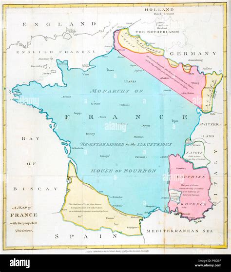 Une Carte De France Avec Le Projet De Divisions 1793 Photo Stock Alamy