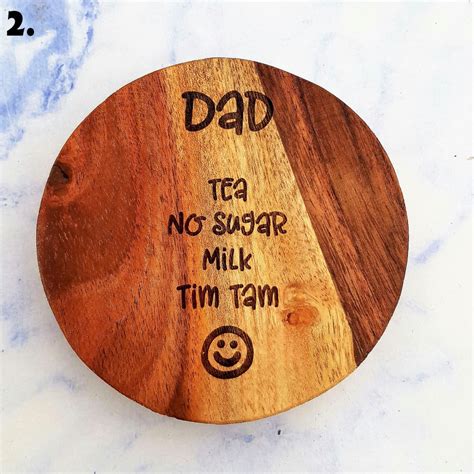 Customised Wooden Coasters Fathers Day Sweetheart Creative