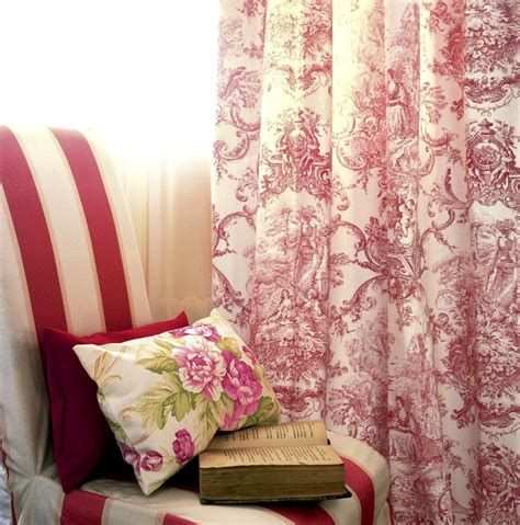 Red Toile French Country Curtains Christophe Living