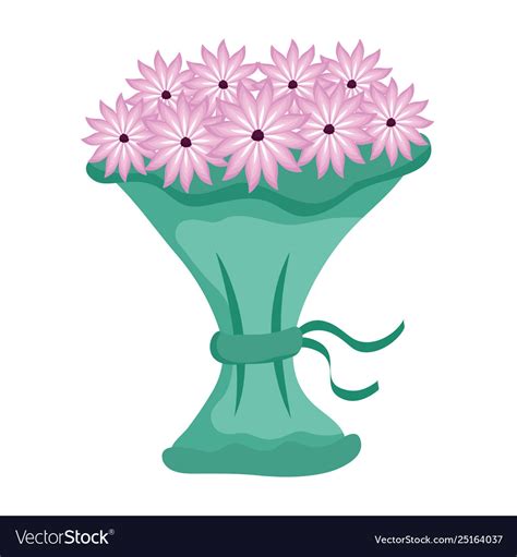 Bouquet Flowers Icon Royalty Free Vector Image