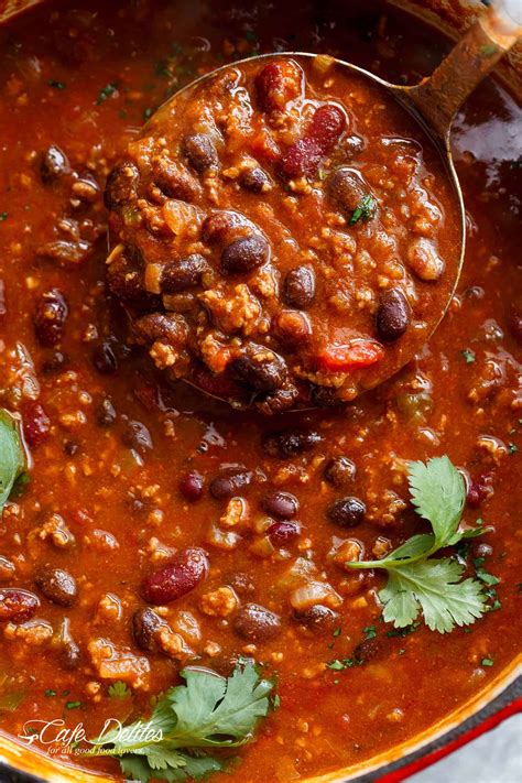 Replace the ground beef with an extra cup of black beans, and add carrots most beans will work for this recipe, but if you want to use dried kidney beans, do. Beef Chili Recipe - Cafe Delites