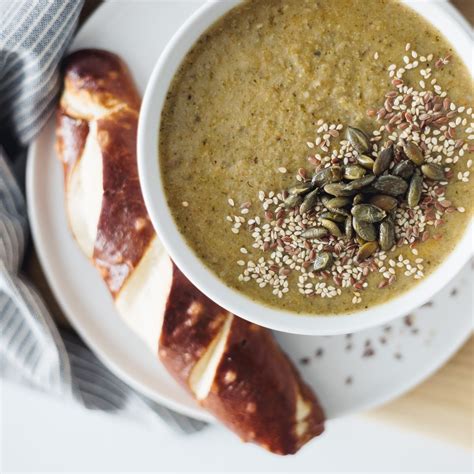 Roasted Broccoli And Chickpea Soup Vegan Meal Planning Veahero