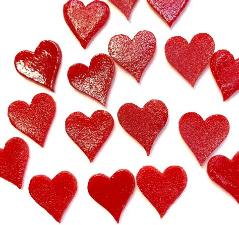Coe 96 Fused Glass Hearts Opaque Red 1 2 Inch Pack Of 16 Etsy