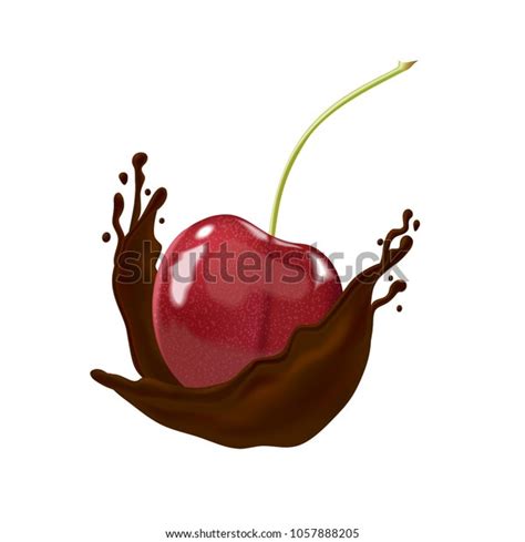 Realistic Cherry Berry Hot Chocolate Splash Stock Vector Royalty Free 1057888205 Shutterstock