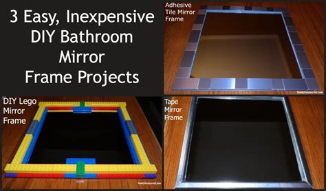 Redo your bathroom mirror with this diy bathroom mirror project. Three DIY Bathroom Mirror Frames - Family Fun Journal