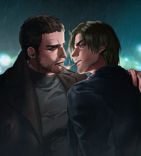 Leon S Kennedy And Chris Redfield Resident Evil And More Drawn By