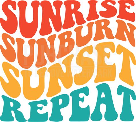 Sunrise Sunset Sunburn Repeat Svg • Retro Wavy T Shirt Design Svg Cut Files