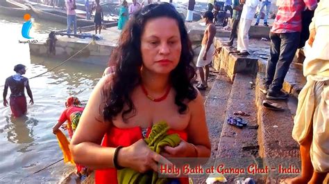 Holy Bath At Ganga River Punya Snan Ganga Ghaat Beauty Of India