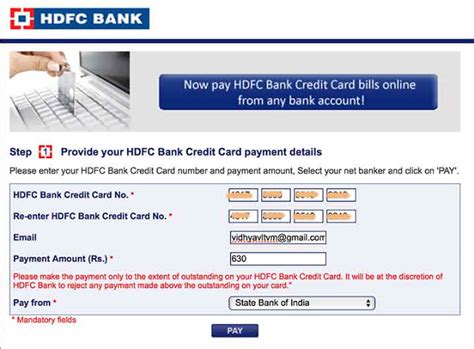 Confirm your payment amount for hdfc bank credit card. Transfer Money to HDFC Credit card Using Net Banking