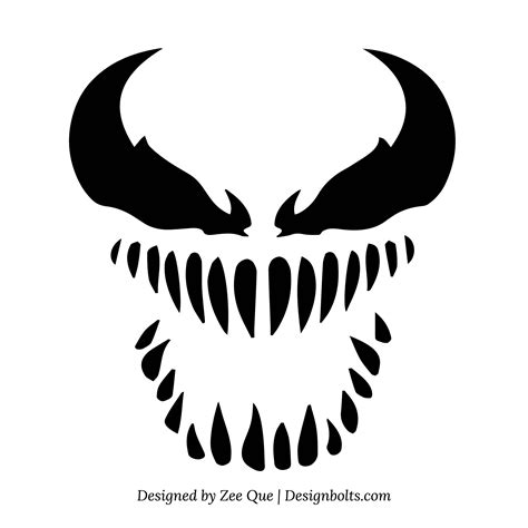 Printable Venom Pumpkin Stencil