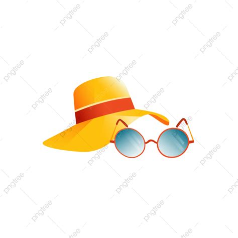 Beach Sunglasses Hd Transparent Vector Beach Hat Sunglasses Element