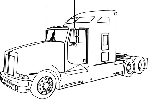 Tractor Trailer Coloring Page Sketch Coloring Page