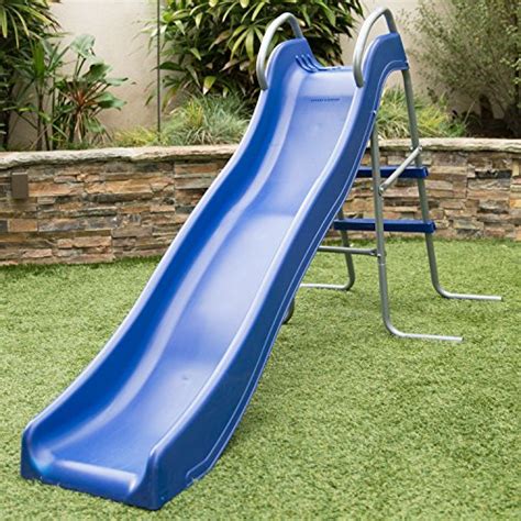 Outward Play Slippery Backyard Wave Slide With Two Step Ladder Toys