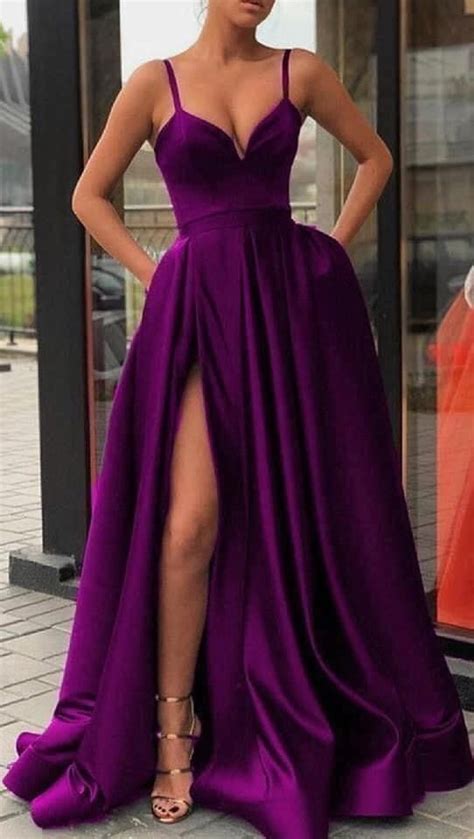 Prom Dress Two Piece Prom Dresses Long Royal Purple Prom Dress