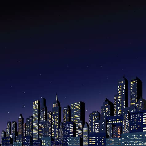 Beautiful Night City Vector Graphics 02 Free Download