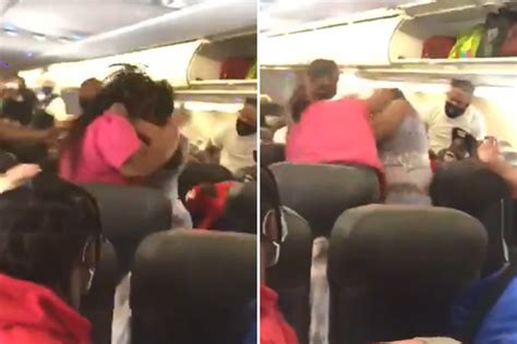 Shocking Moment Female Passengers Brawl On American Airlines Flight And Punch Each Other After One