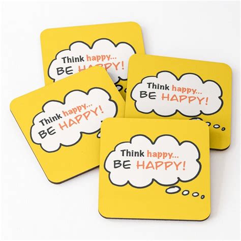 Think Happybe Happy Coasters Set Of 4 By Anne Park Coasters
