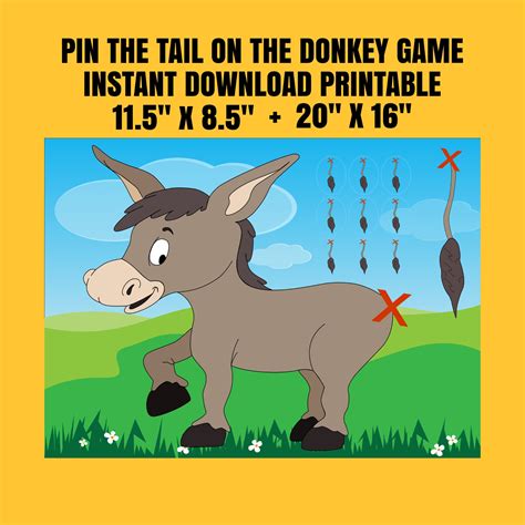 Printable Pin The Tail On The Donkey