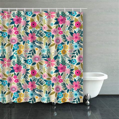 Bsdhome Amazing Seamless Floral Pattern Bright Colorful Shower Curtains
