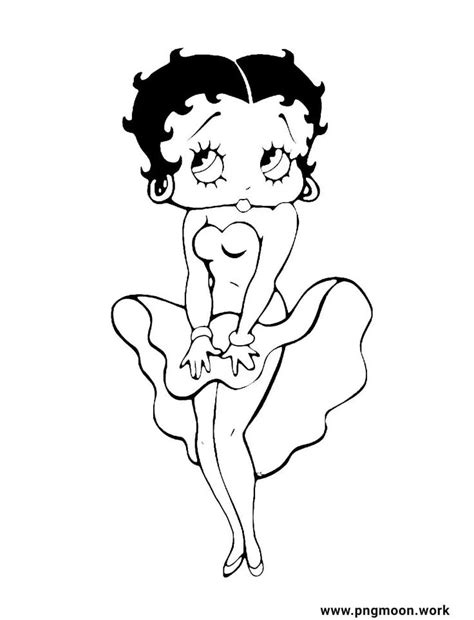 Betty Boop Coloring Pages In 2023 Betty Boop Animated Cartoon