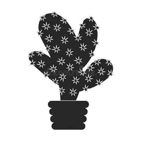 Happy Cactus Black White Stock Illustrations 596 Happy Cactus Black