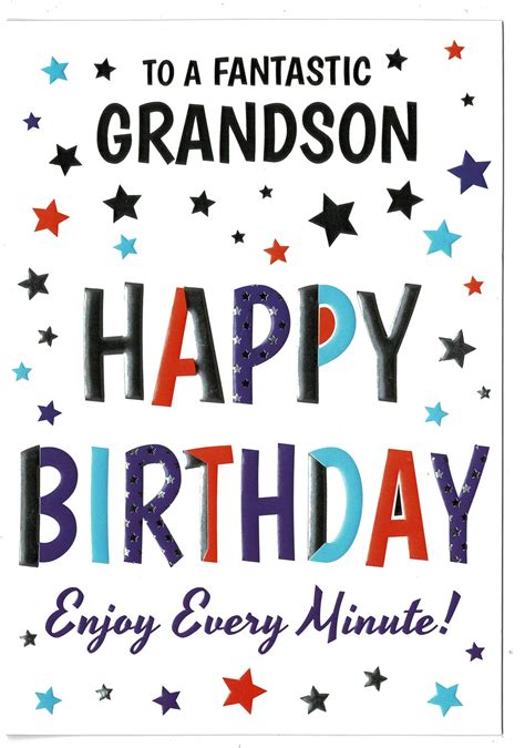 Grandson Birthday Card To A Fantastic Grandson Happy Birthday With Love Gifts Cards