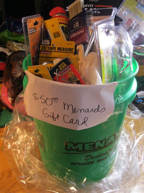 Menards bucket and gift card raffle basket available at our fundraiser