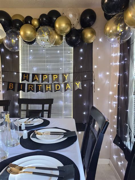 Black And Gold Birthday Party Ideas Photo 15 Of 15 Catch My Party