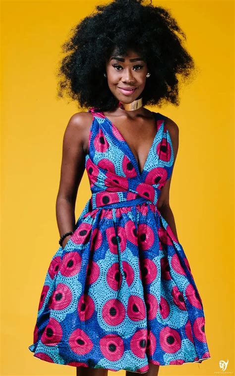 New African Women Dress Prniting Sleeveless Bohemian Style V Neck Sexy