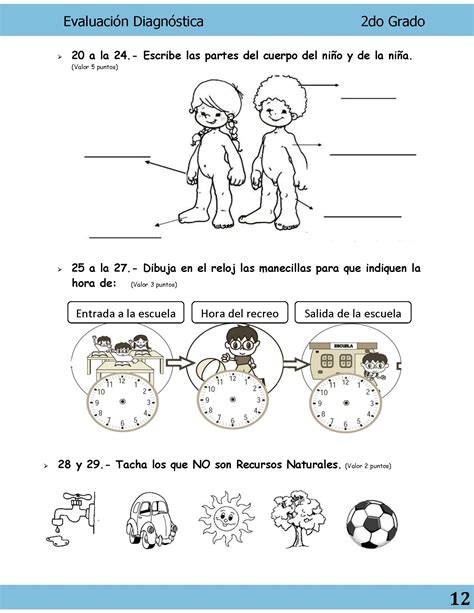 EvaluaciÓn DiagnÓstica 2do Gradopágina12 Imagenes Educativas