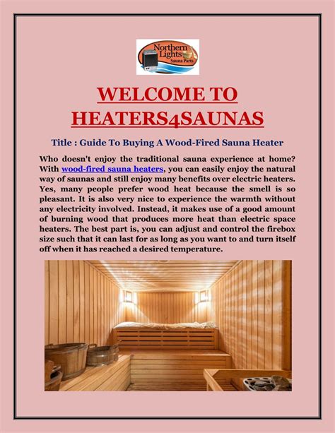 Ppt Guide To Buying A Wood Fired Sauna Heater Powerpoint Presentation