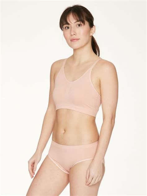 Trouva Renata Recycled Nylon Seamless Bikini Brief Blush