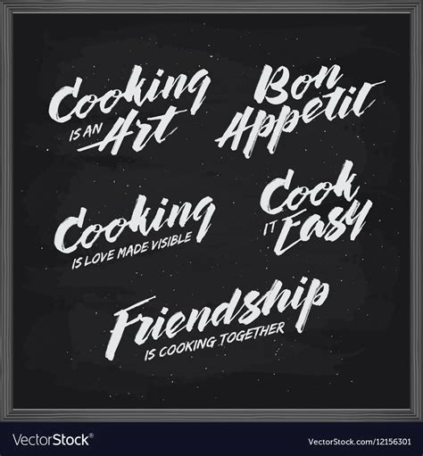 Cooking Related Typography Set Vintage Royalty Free Vector