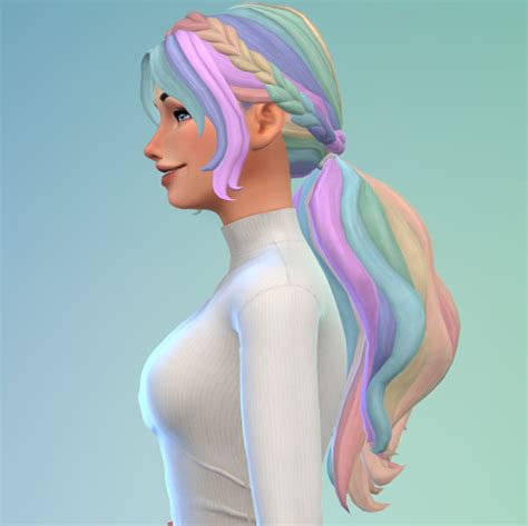 The Sims 4 Rainbow Hair Tumblr