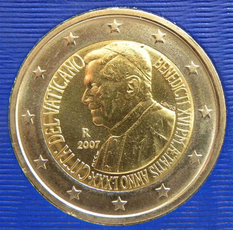 Vatican 2 Euro Coin 80th Anniversary Of The Birth Of Pope Benedict