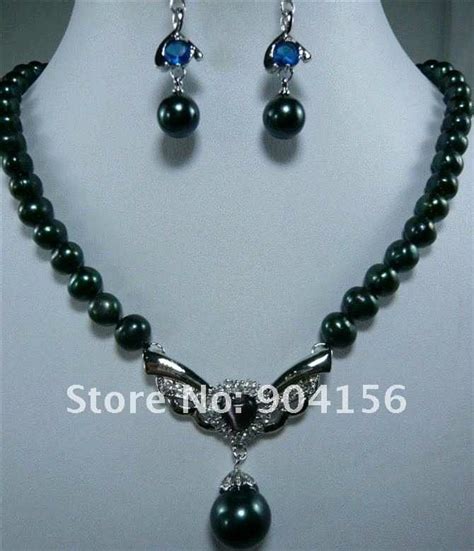 Black Pearl Jewelry Silver Jewelry Earrings Pearl Pendant Necklace