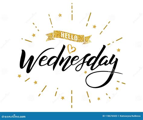 Hello Wednesday Vector Illustration Pink Bear